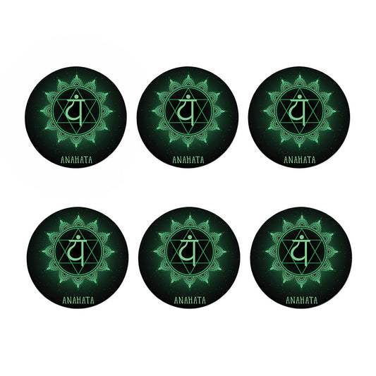 Anahata Chakra Symbol Print Coaster Set