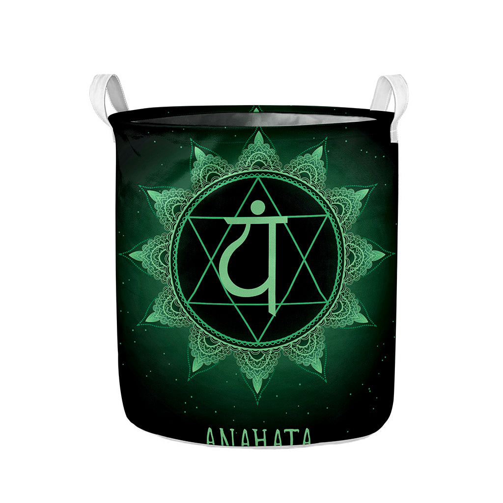 Anahata Chakra Symbol Print Collapsible Laundry Basket