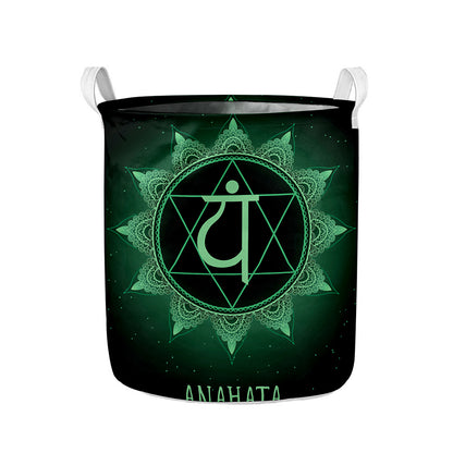 Anahata Chakra Symbol Print Collapsible Laundry Basket