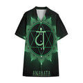 Anahata Chakra Symbol Print Cotton Hawaiian Shirt