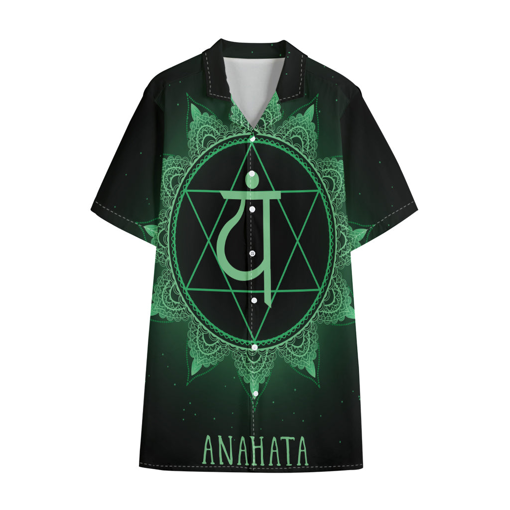 Anahata Chakra Symbol Print Cotton Hawaiian Shirt