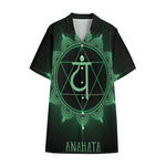 Anahata Chakra Symbol Print Cotton Hawaiian Shirt