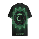 Anahata Chakra Symbol Print Cotton Hawaiian Shirt