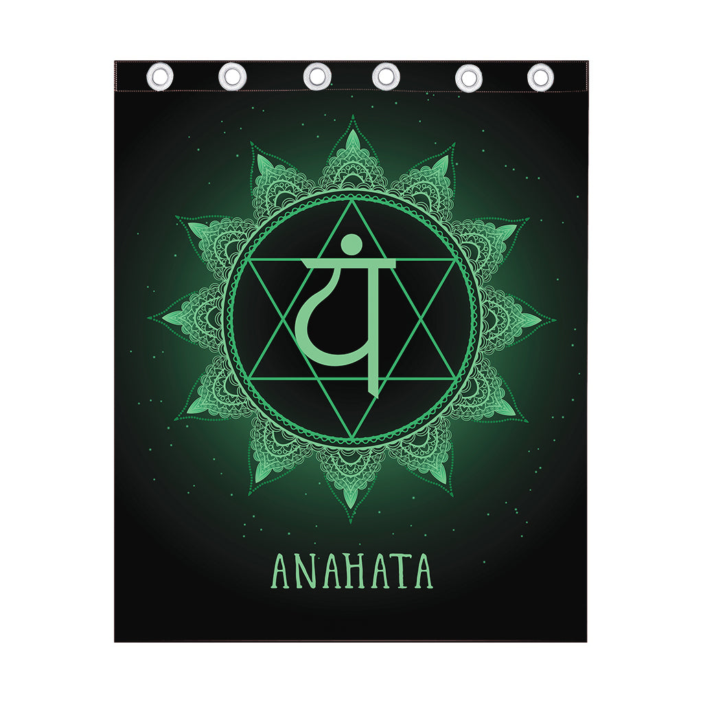 Anahata Chakra Symbol Print Curtain