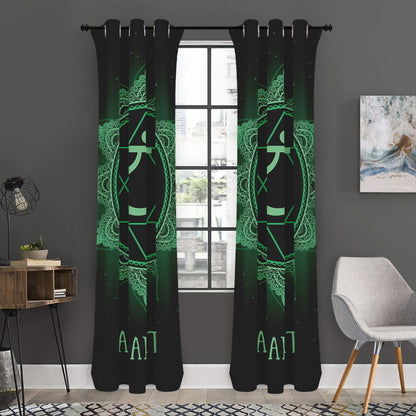 Anahata Chakra Symbol Print Curtain