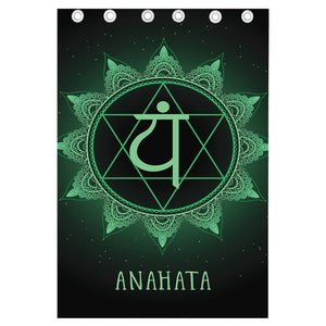 Anahata Chakra Symbol Print Curtain