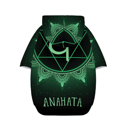 Anahata Chakra Symbol Print Dog Zip Up Hoodie