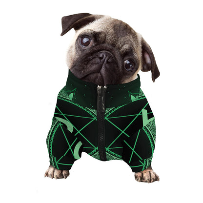 Anahata Chakra Symbol Print Dog Zip Up Jacket