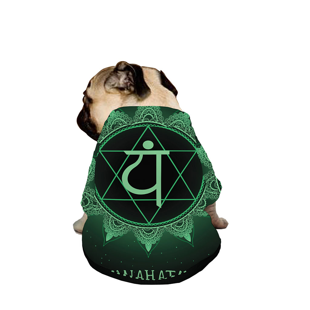 Anahata Chakra Symbol Print Dog Zip Up Jacket