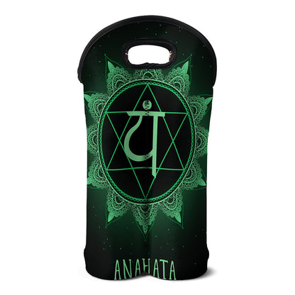 Anahata Chakra Symbol Print Double Neoprene Wine Tote
