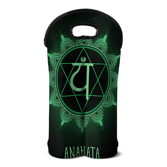Anahata Chakra Symbol Print Double Neoprene Wine Tote