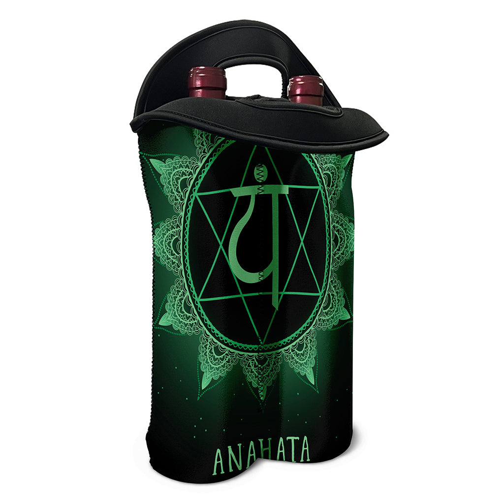 Anahata Chakra Symbol Print Double Neoprene Wine Tote