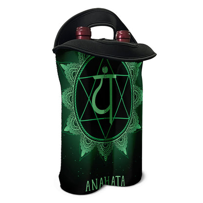 Anahata Chakra Symbol Print Double Neoprene Wine Tote