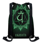 Anahata Chakra Symbol Print Drawstring Backpack