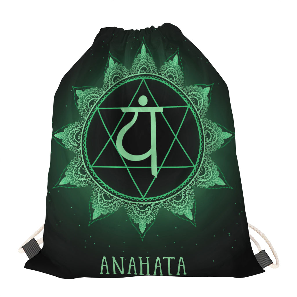 Anahata Chakra Symbol Print Drawstring Bag