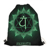 Anahata Chakra Symbol Print Drawstring Bag