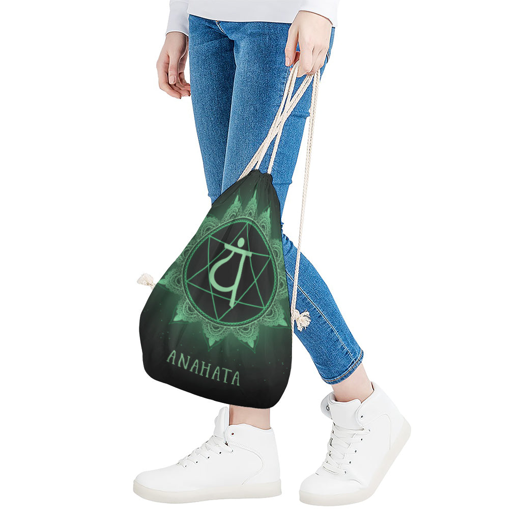 Anahata Chakra Symbol Print Drawstring Bag