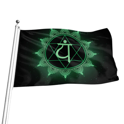 Anahata Chakra Symbol Print Flag