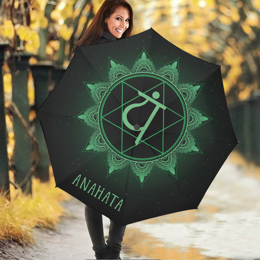 Anahata Chakra Symbol Print Foldable Umbrella