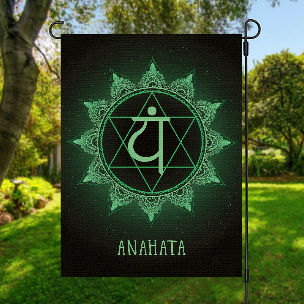 Anahata Chakra Symbol Print Garden Flag