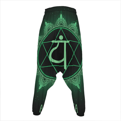 Anahata Chakra Symbol Print Hammer Pants