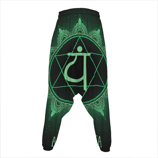 Anahata Chakra Symbol Print Hammer Pants