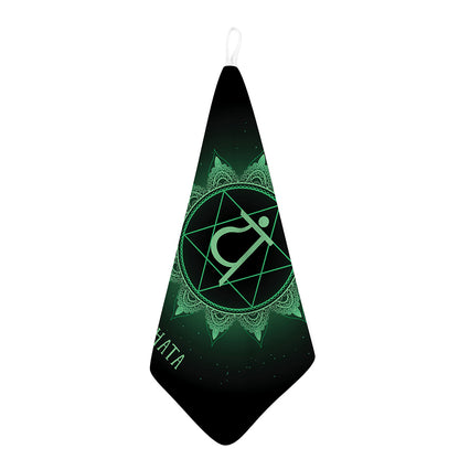 Anahata Chakra Symbol Print Hand Towel