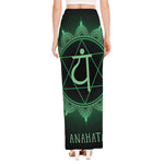 Anahata Chakra Symbol Print High Slit Maxi Skirt