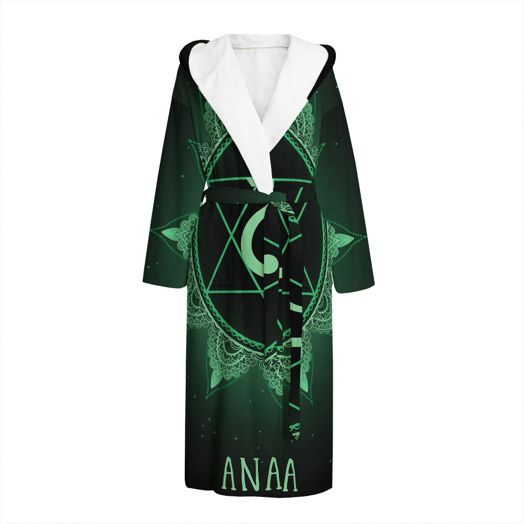 Anahata Chakra Symbol Print Hooded Bathrobe