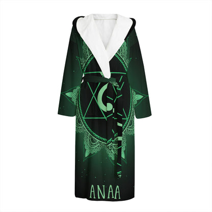 Anahata Chakra Symbol Print Hooded Bathrobe
