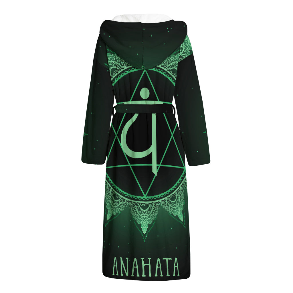 Anahata Chakra Symbol Print Hooded Bathrobe