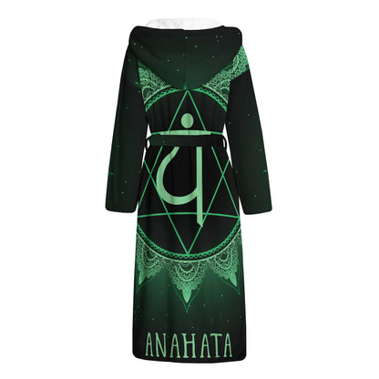 Anahata Chakra Symbol Print Hooded Bathrobe
