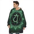 Anahata Chakra Symbol Print Hoodie Blanket