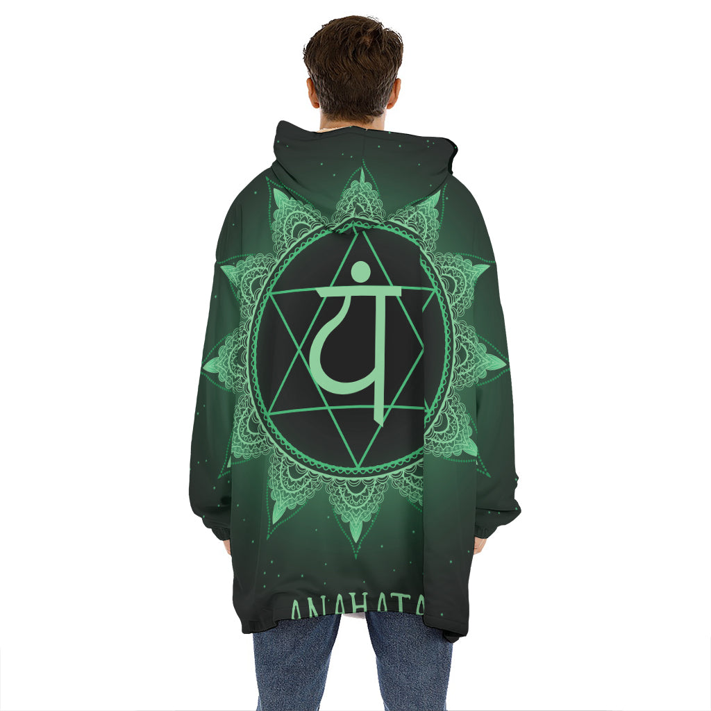 Anahata Chakra Symbol Print Hoodie Blanket