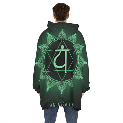 Anahata Chakra Symbol Print Hoodie Blanket