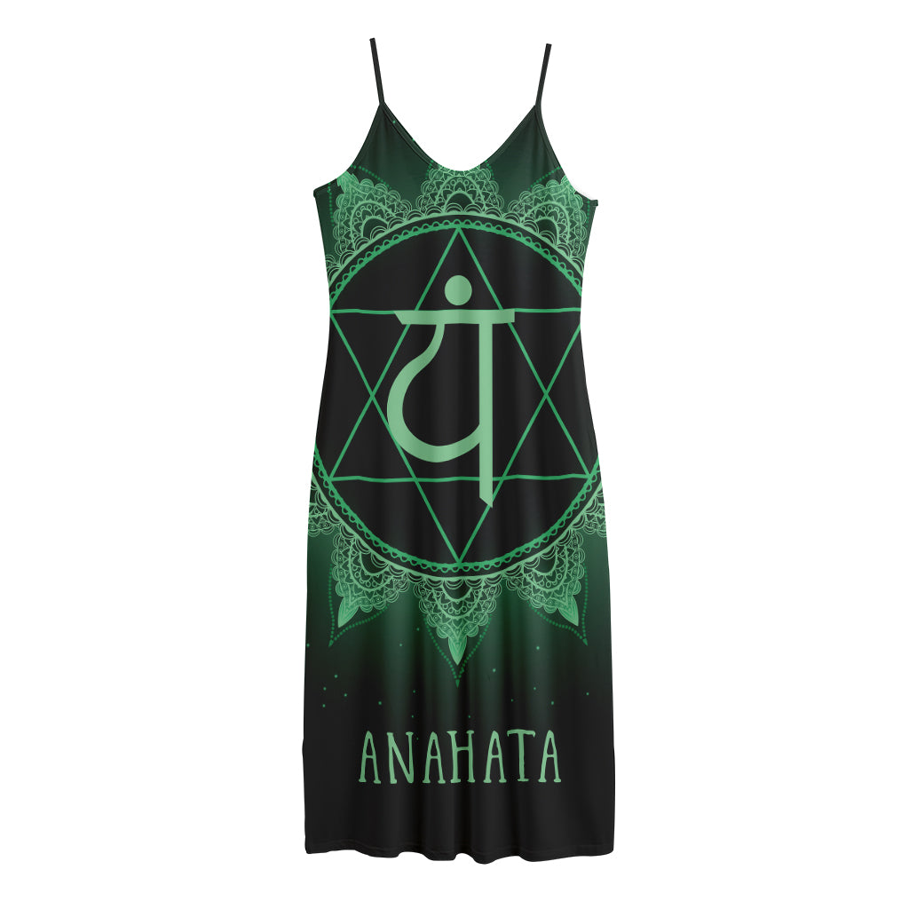 Anahata Chakra Symbol Print Jersey Midi Cami Dress