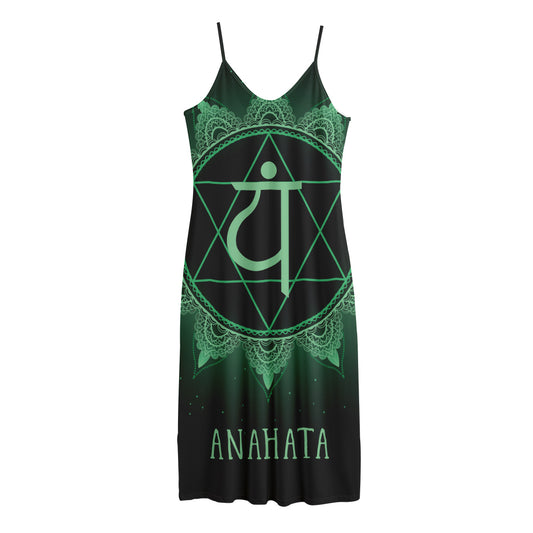 Anahata Chakra Symbol Print Jersey Midi Cami Dress
