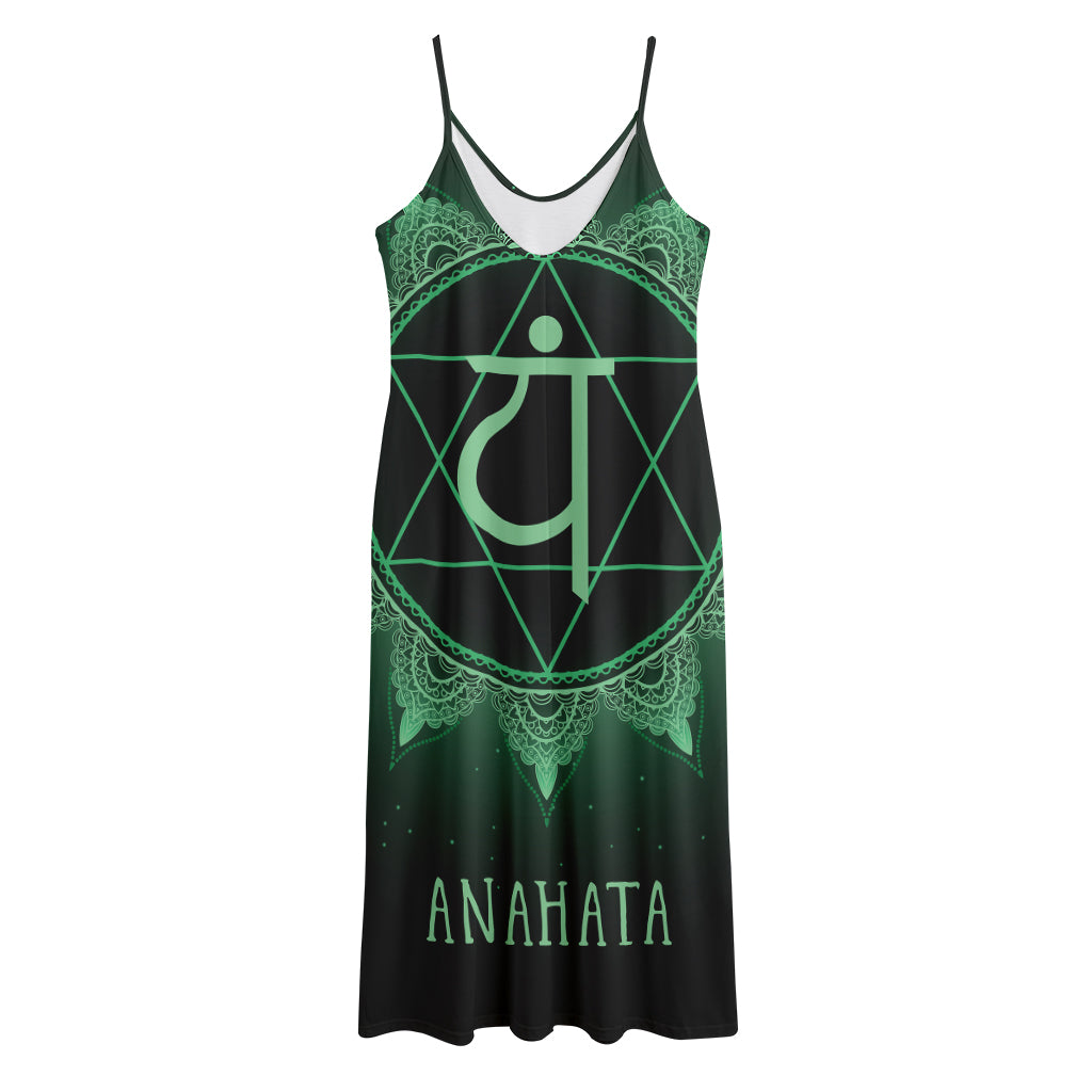 Anahata Chakra Symbol Print Jersey Midi Cami Dress