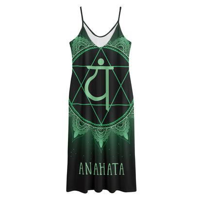 Anahata Chakra Symbol Print Jersey Midi Cami Dress