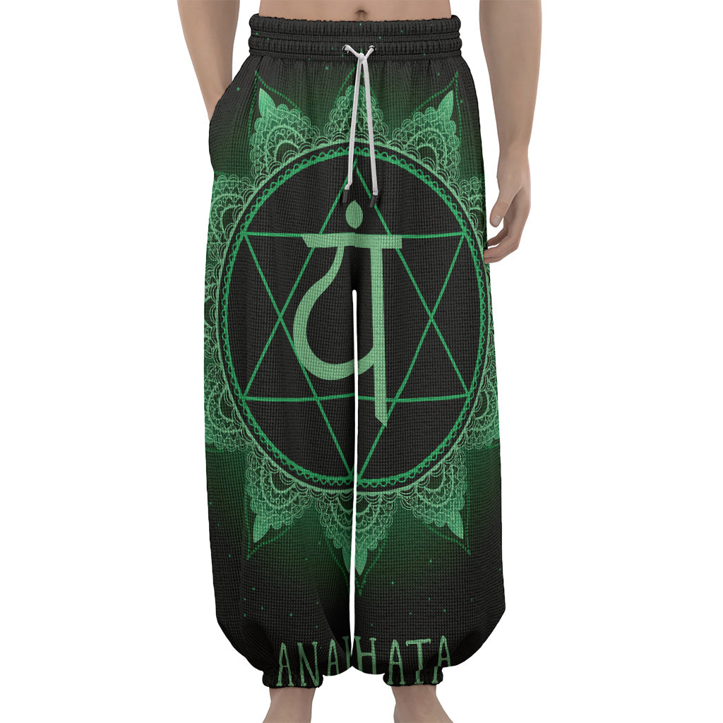 Anahata Chakra Symbol Print Lantern Pants
