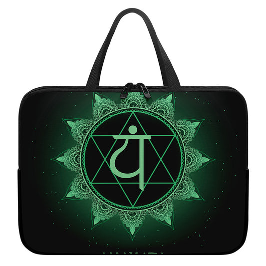 Anahata Chakra Symbol Print Laptop Sleeve With Handle