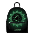 Anahata Chakra Symbol Print Leather Backpack