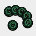 Anahata Chakra Symbol Print Leather Coaster Set