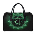Anahata Chakra Symbol Print Leather Duffel Bag