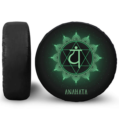 Anahata Chakra Symbol Print Leather Spare Tire Cover