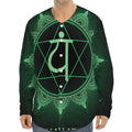 Anahata Chakra Symbol Print Long Sleeve Baseball Jersey
