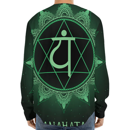 Anahata Chakra Symbol Print Long Sleeve Baseball Jersey