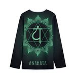 Anahata Chakra Symbol Print Long Sleeve Short Coat