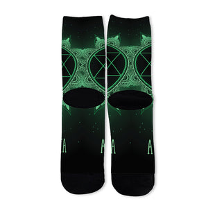 Anahata Chakra Symbol Print Long Socks