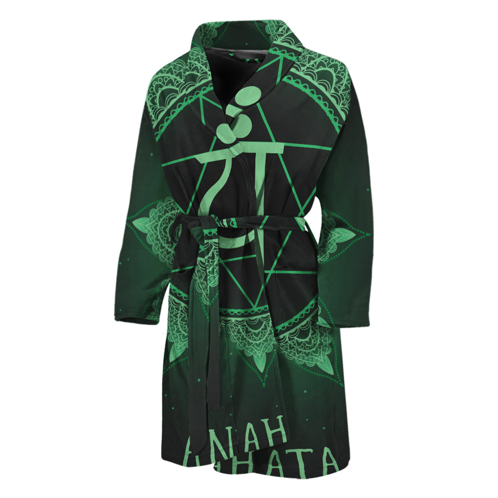 Anahata Chakra Symbol Print Men's Bathrobe